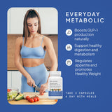 SELF NUTRITION GLP-1 Berberine: cápsulas en mano, opción diaria de apoyo al metabolismo