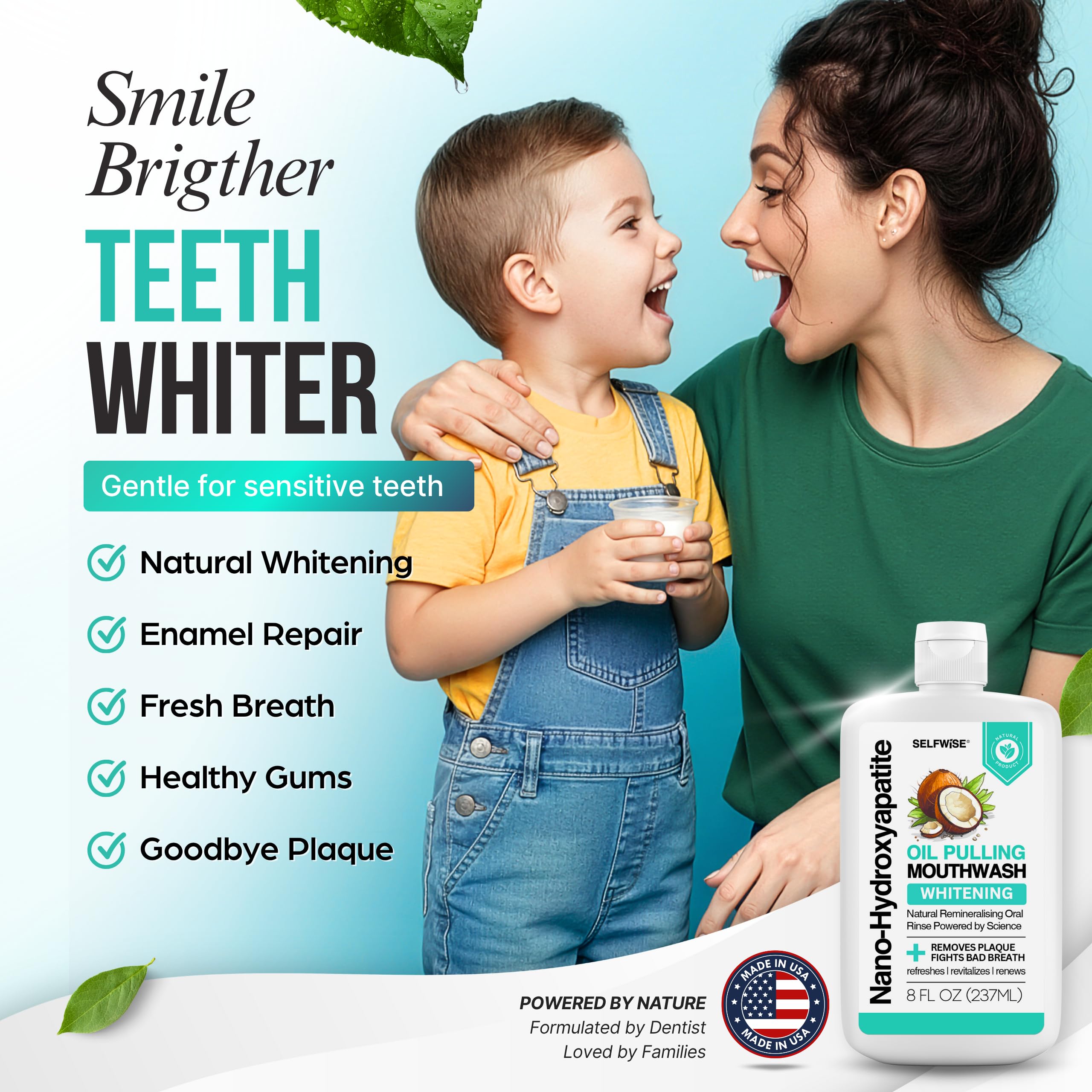 Frescura de menta que perdura tras cada enjuague con SELFWISE