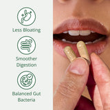 Botella de Semaine con prebiótico, primer plano, favorece la salud digestiva.
