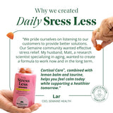 Semaine Stress Less Gummy, relajación nocturna, posible mejora de la calidad del sueño.