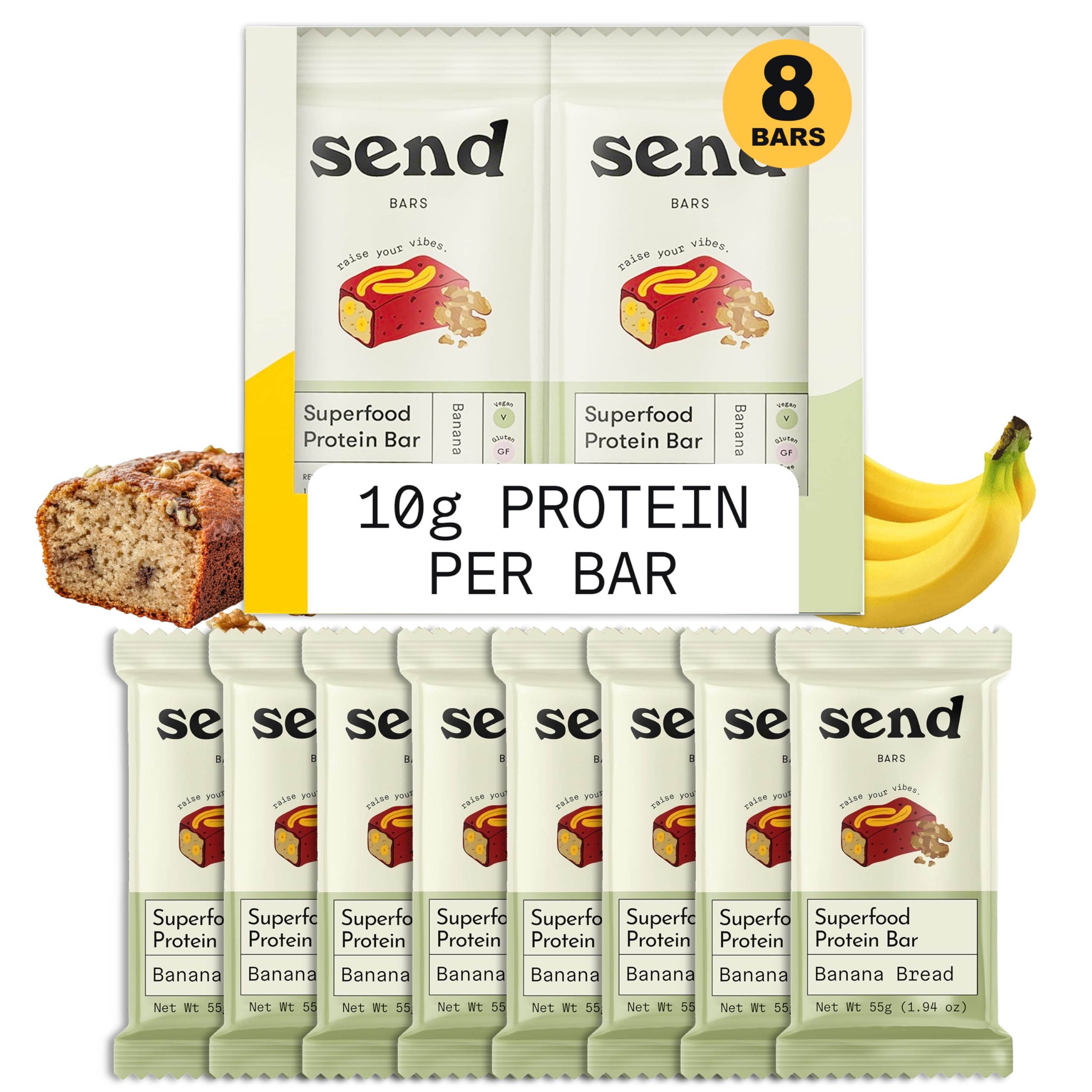 Send Bars Banana Bread, barra con ingredientes reales para una merienda equilibrada.