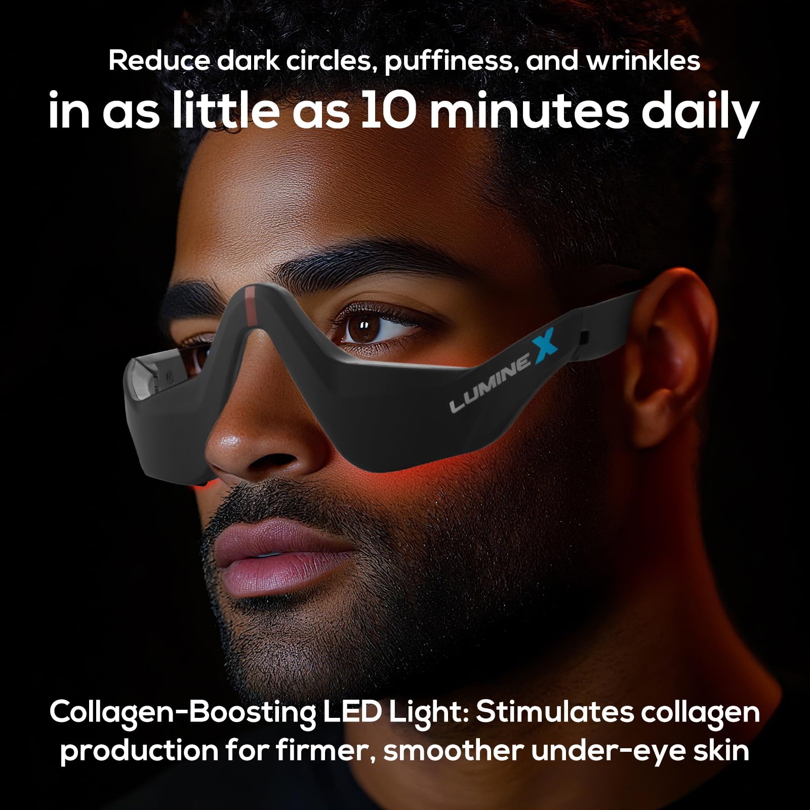 Tecnología de luz roja SENHI revitalizando la mirada y la piel alrededor de los ojos.