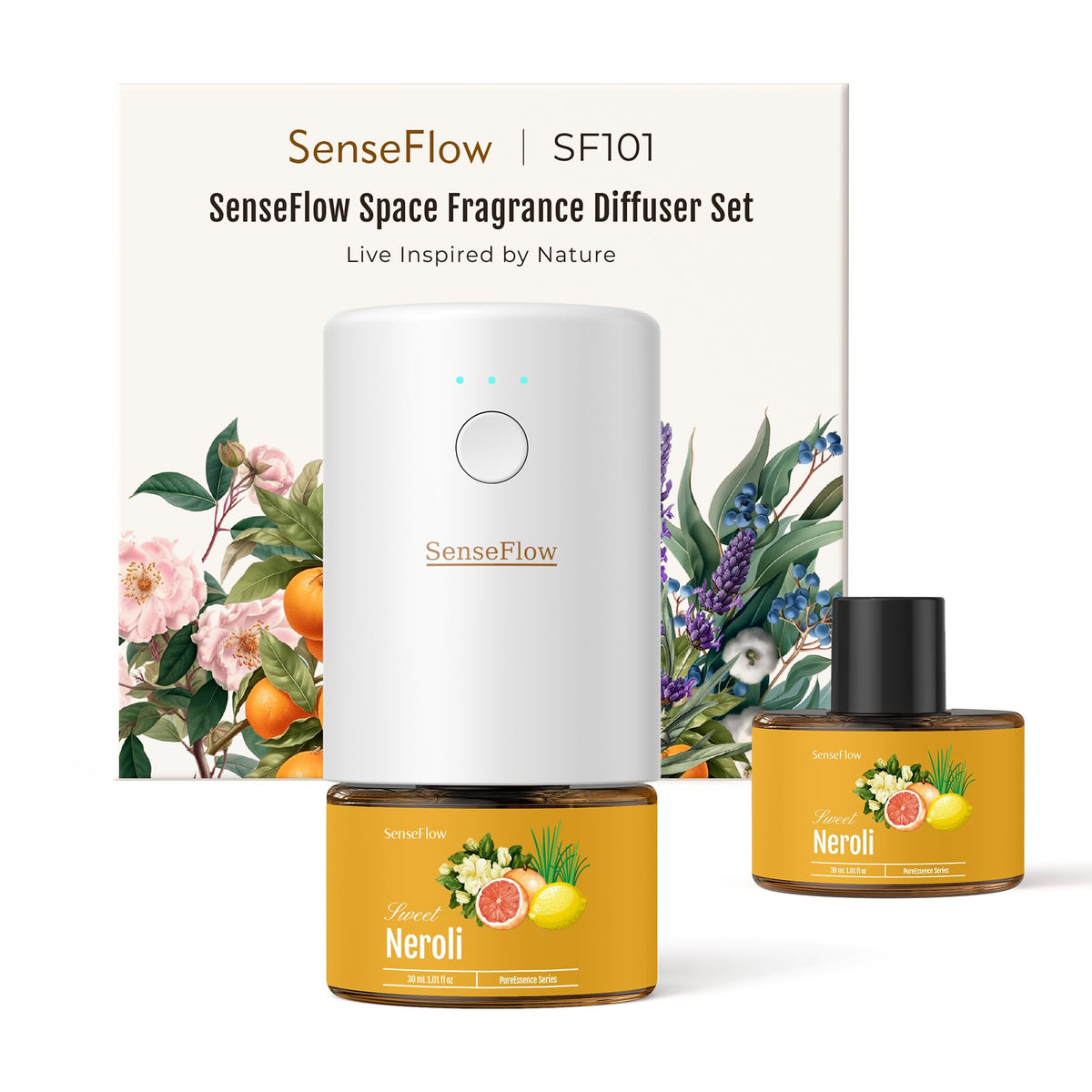 SenseFlow SF101 Pro, difusor enchufable para el hogar, aroma uniforme en espacios grandes.
