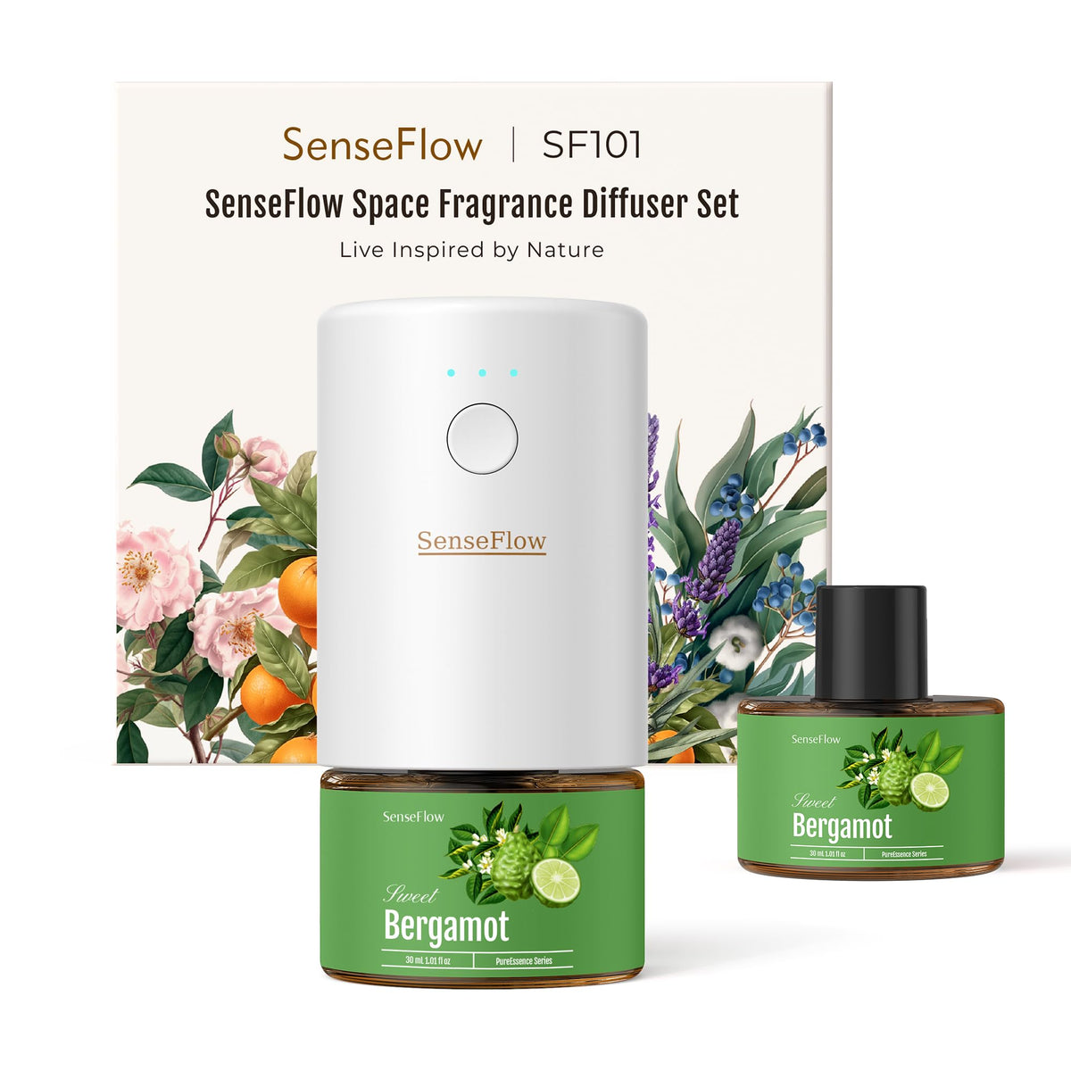 SenseFlow SF101 Pro, difusor enchufe, perfuma espacios de forma continua.
