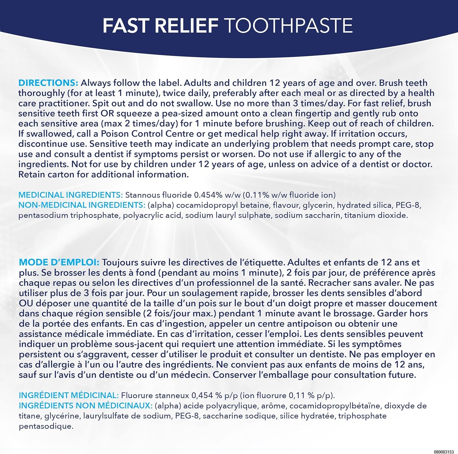 Sensodyne Alivio Rápido, textura cremosa y sabor a menta para despertar la mañana.