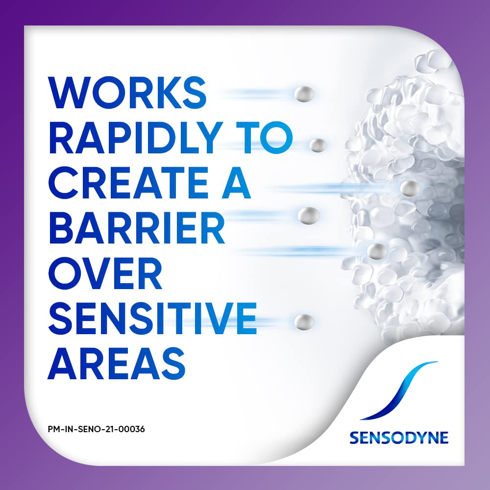 Sensodyne apertura de tubo, muestra cantidad de pasta para uso diario