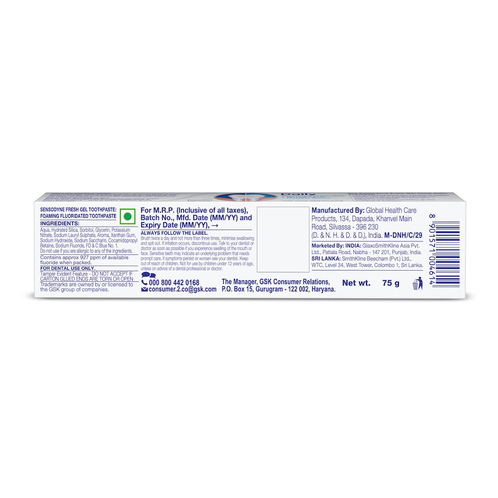 Sensodyne fórmula aliento fresco para neutralizar olores.