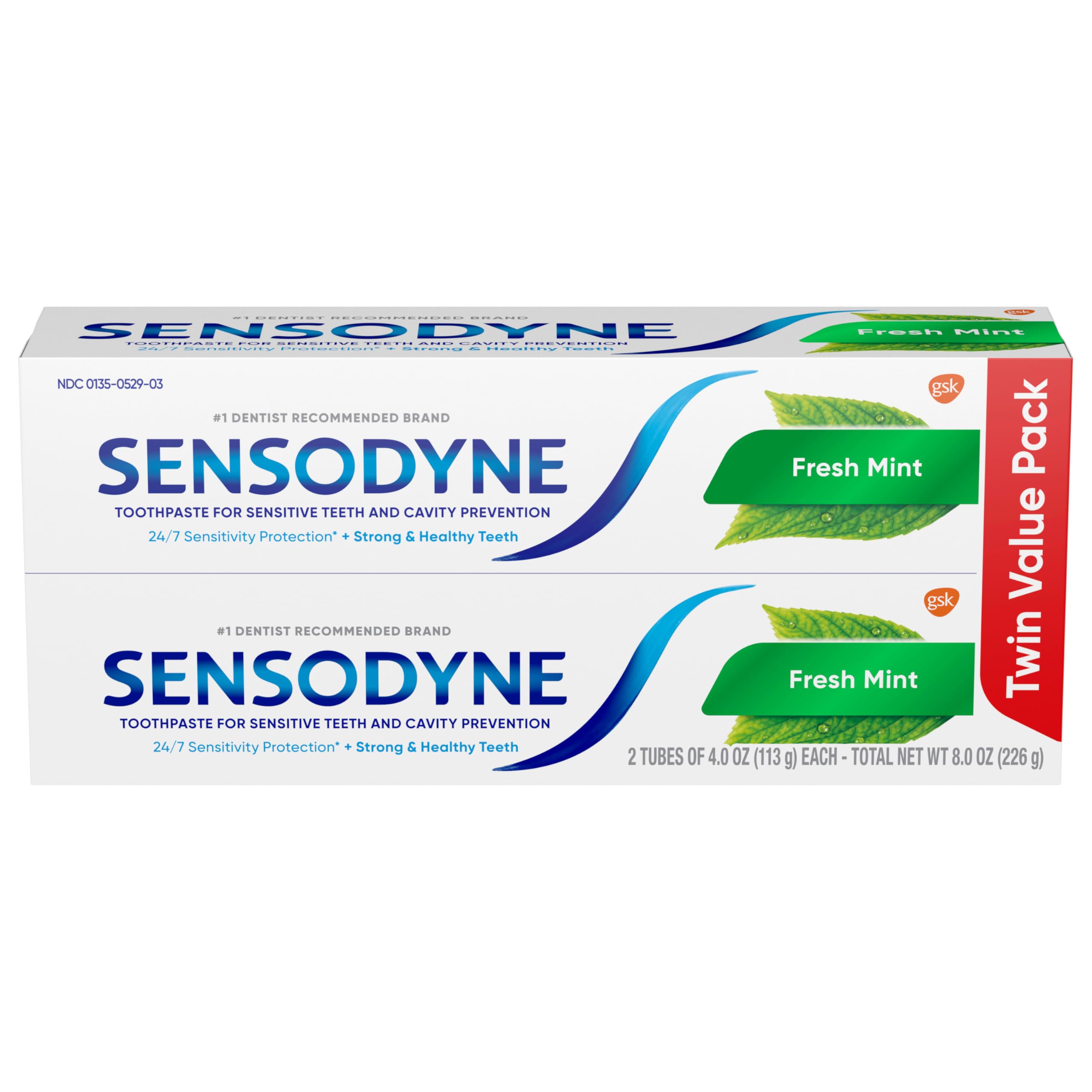 Sensodyne Fresh Mint, tubo 4 oz listo para uso diario en dientes sensibles