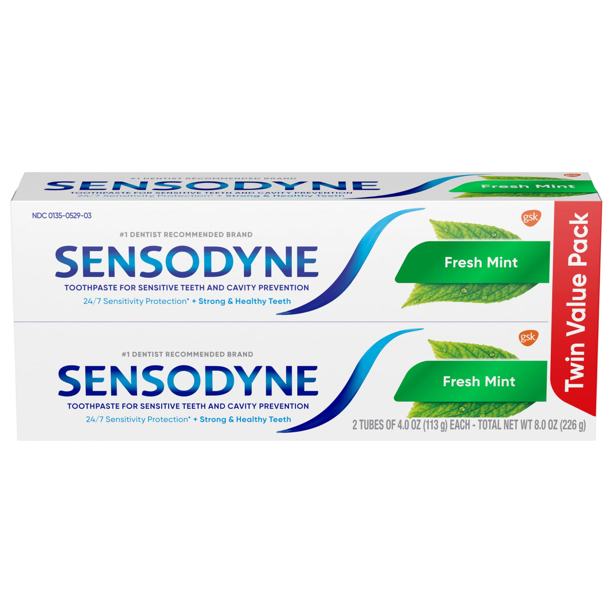 Sensodyne Fresh Mint, tubo 4 oz listo para uso diario en dientes sensibles