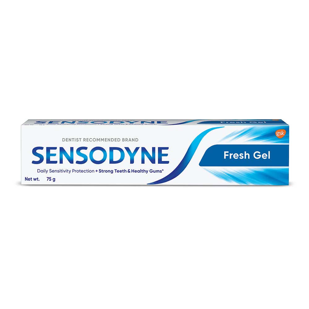 Sensodyne pasta dental para sensibilidad, uso diario.