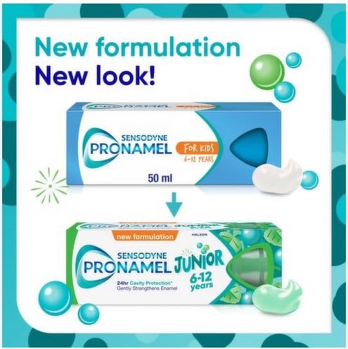Tubo de Sensodyne Pronamel Niños, pasta dental para higiene diaria.