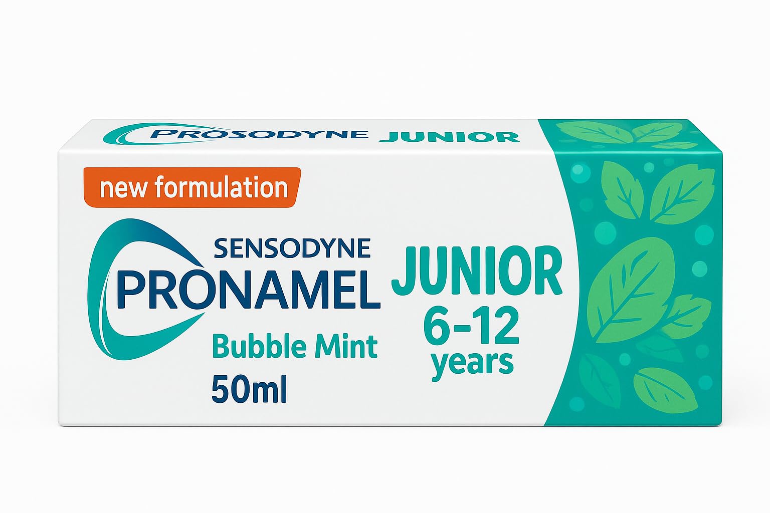 Textura cremosa de Sensodyne Pronamel Niños, pasta dental suave para la higiene diaria.