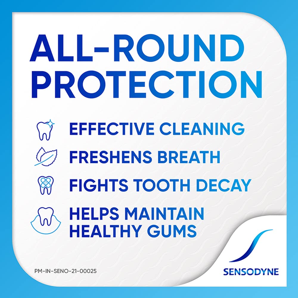 Protección contra caries y buena higiene bucal con Sensodyne.