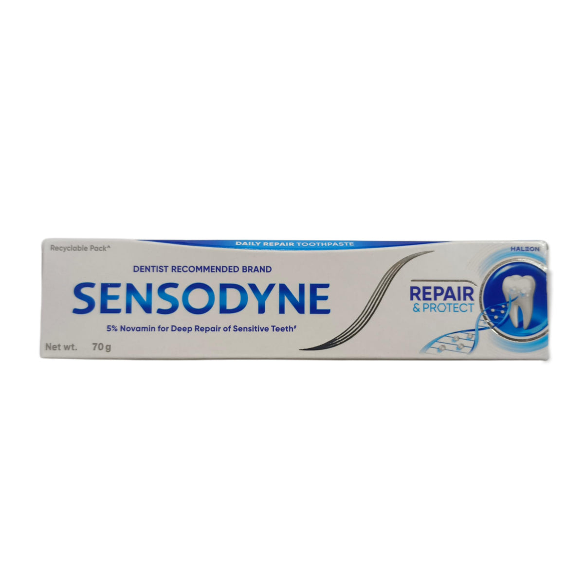 Sensodyne Repair Protect dentífrico 70 g, tubo frontal para protección diaria frente a la sensibilidad.