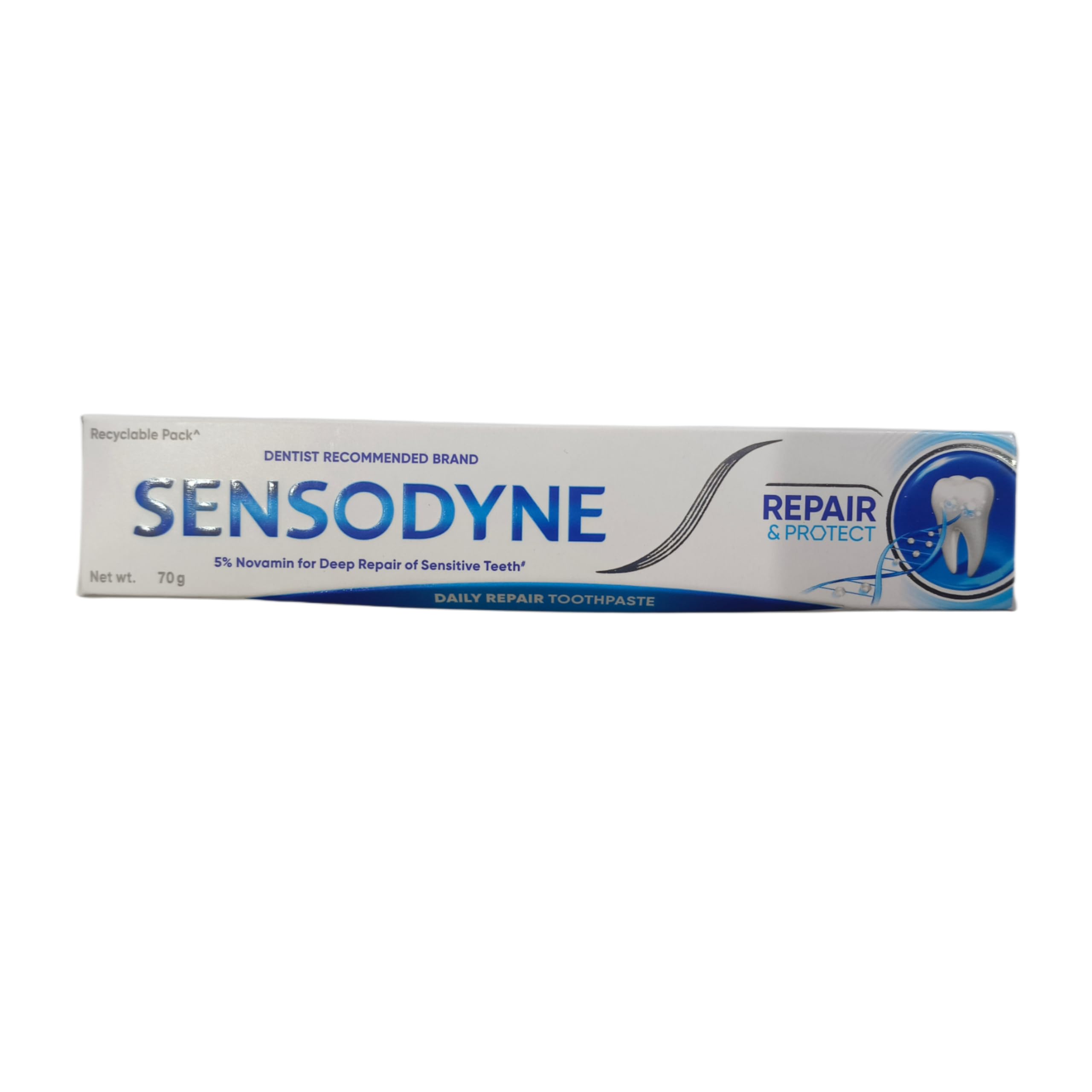 Sensodyne Repair Protect dentífrico 70 g, uso diario para dientes sensibles tras el cepillado.