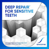 Etiqueta del producto Sensodyne Reparación y Protección con indicaciones claras