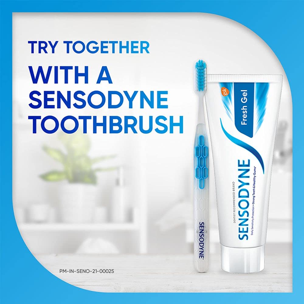 Sonrisa saludable gracias a la higiene bucal diaria con Sensodyne.