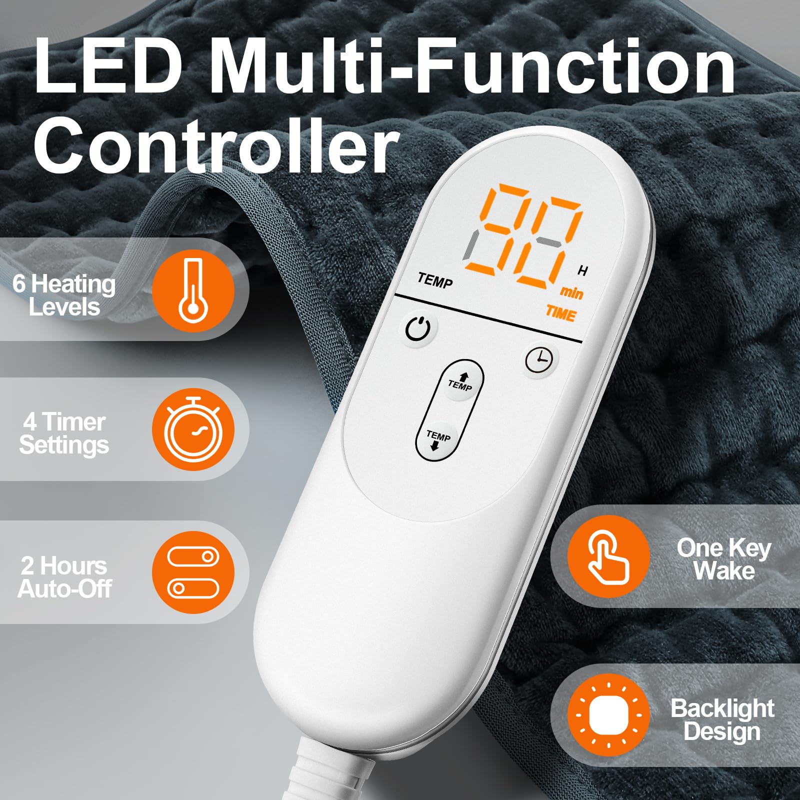 SEPTYWARM control digital iluminado: ajuste sencillo y preciso.