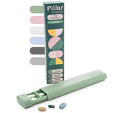 Pillar de Sequence, organizador de pastillas 7 días, diseño frontal elegante.