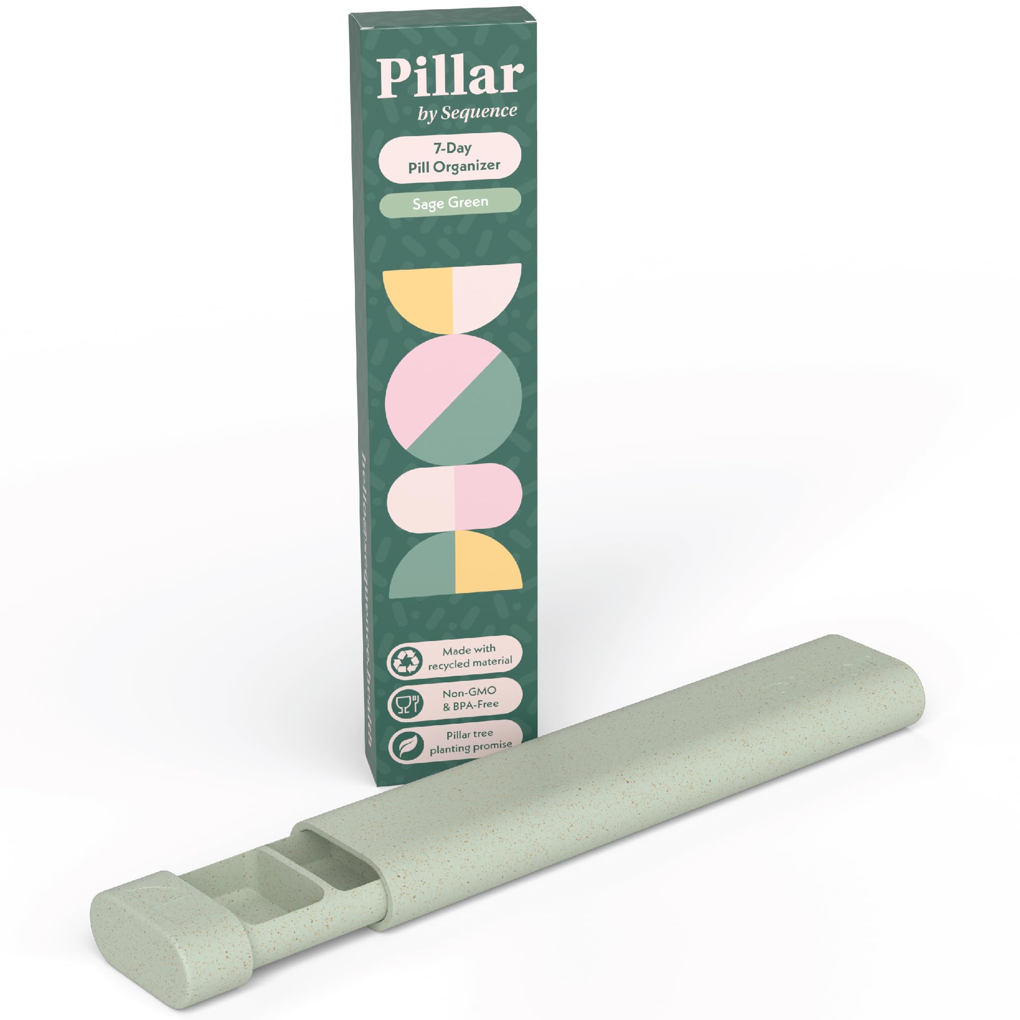 Sequence Pillar, organizador semanal de pastillas para 7 días y viaje