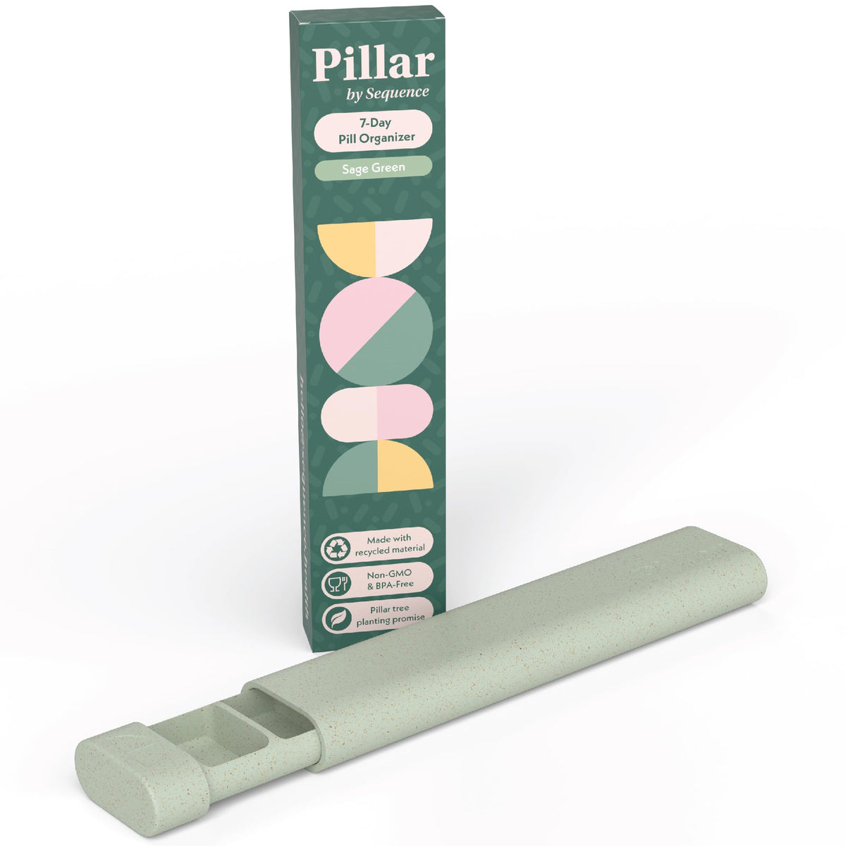 Sequence Pillar, organizador semanal de pastillas para 7 días y viaje