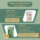 Pillar Plus, cierres seguros evitan derrames durante el viaje.