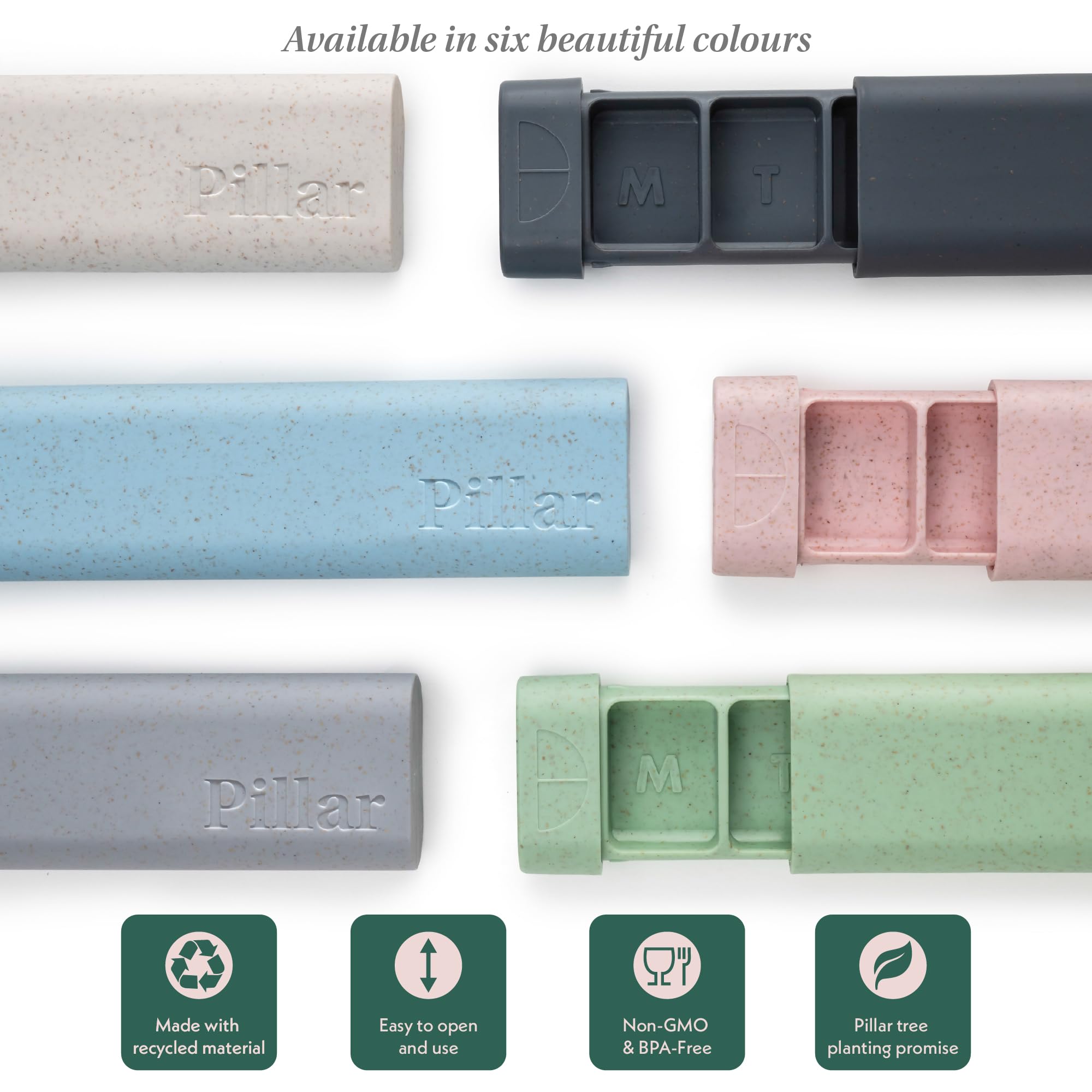 Pillar Plus, diseño ecoamigable en verde salvia para uso diario.
