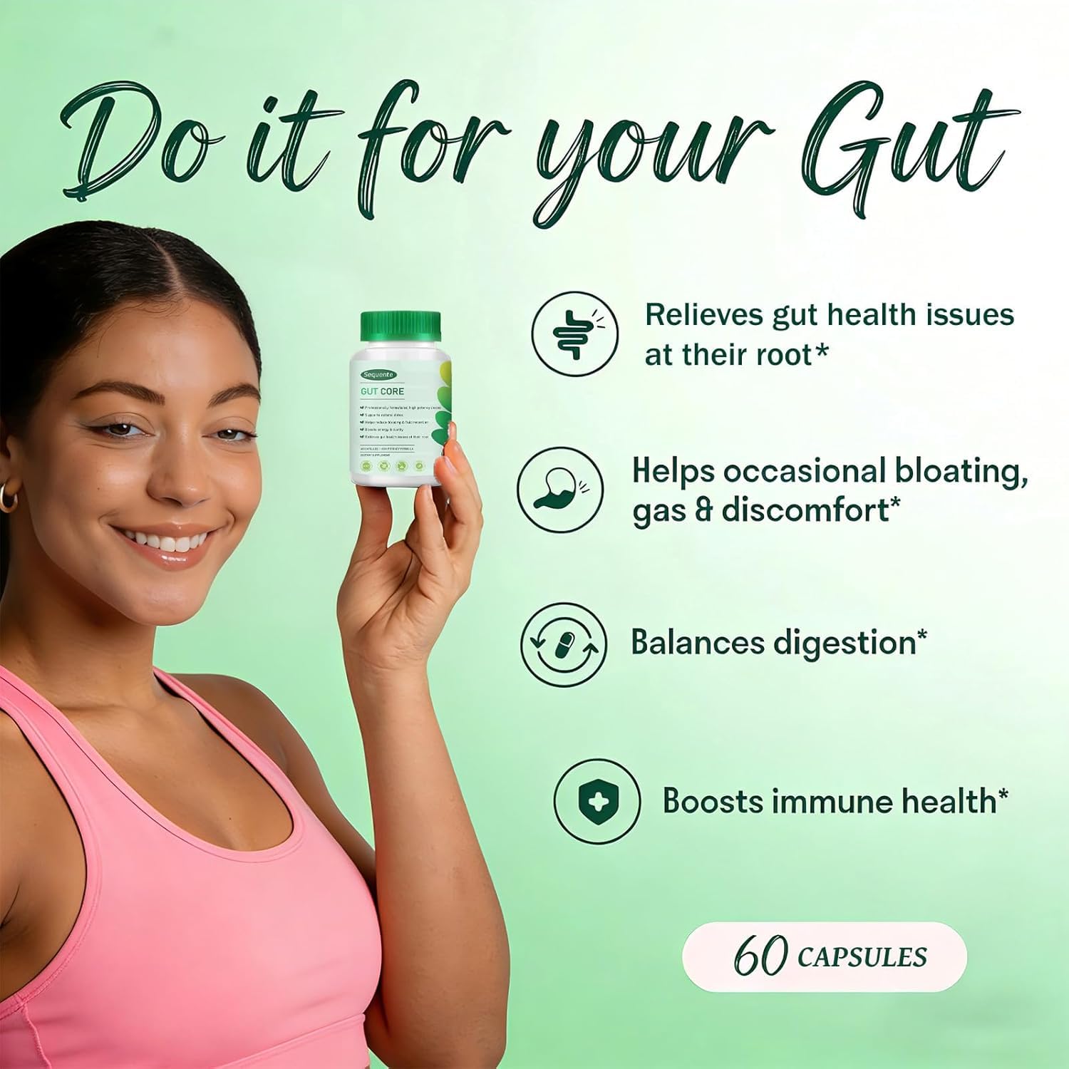 Sequente GutCore: ingredientes botánicos para favorecer la digestión.