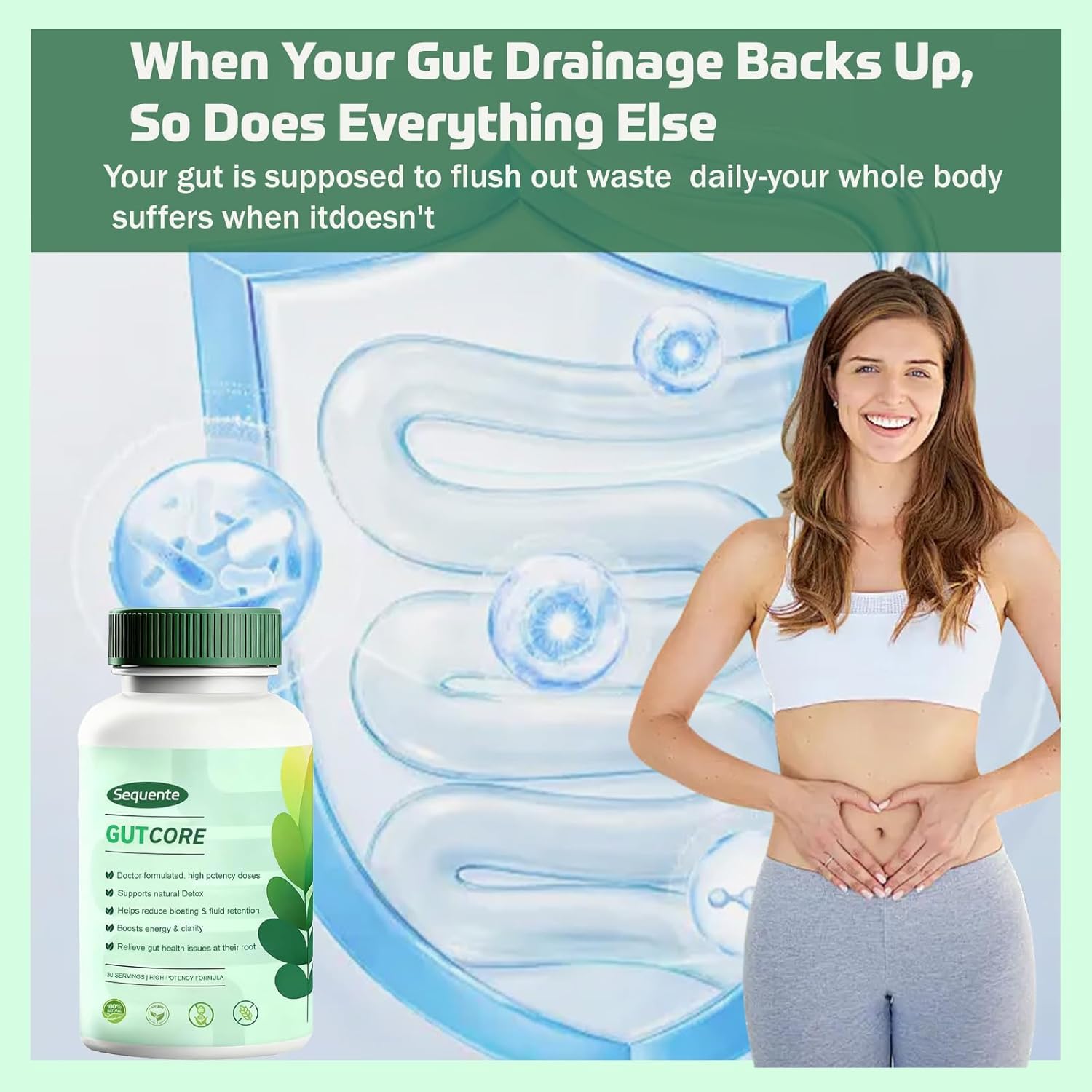 Sequente GutCore: uso nocturno para despertar con energía y claridad mental.