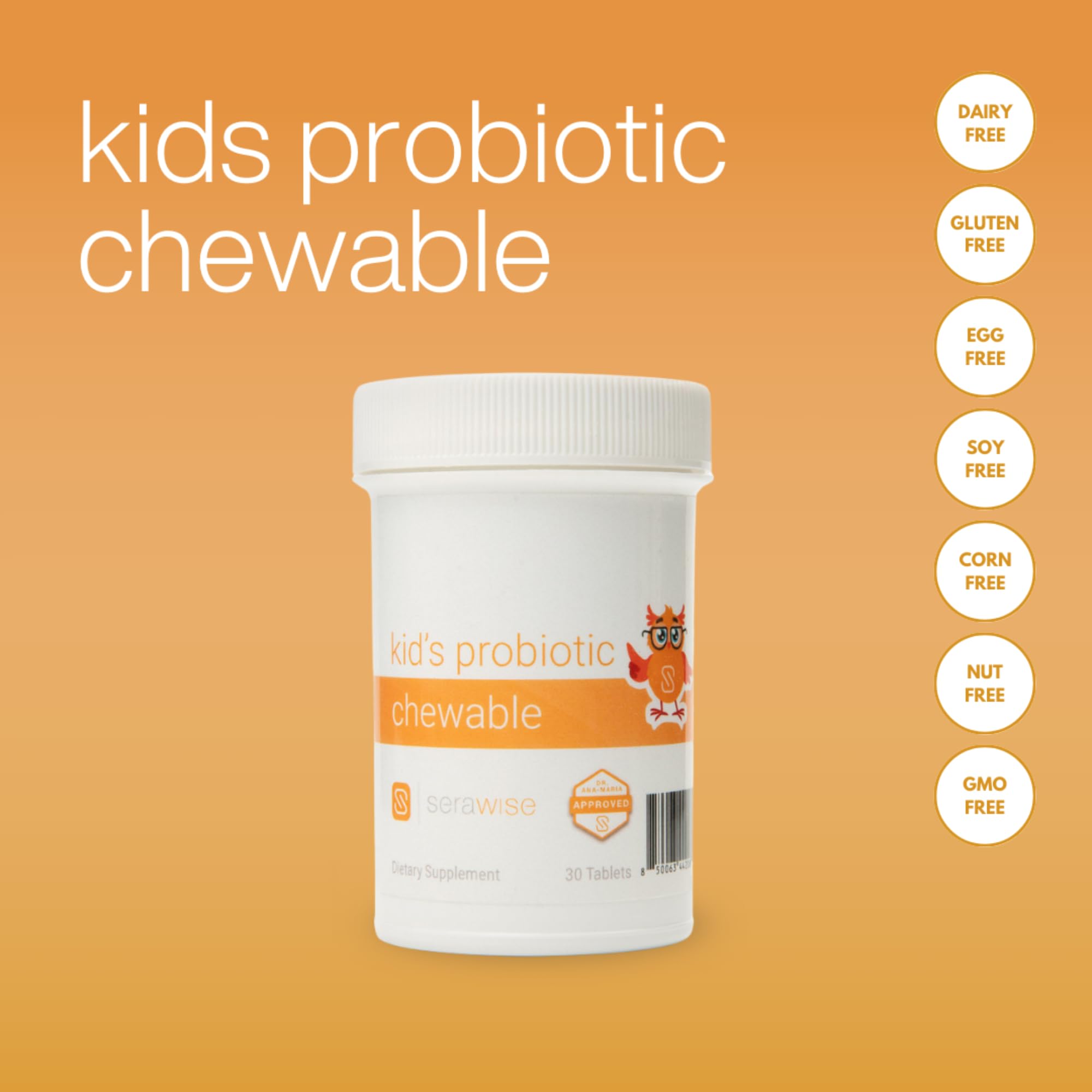 Una tableta diaria de Serawise Probiotico para equilibrio intestinal en casa.
