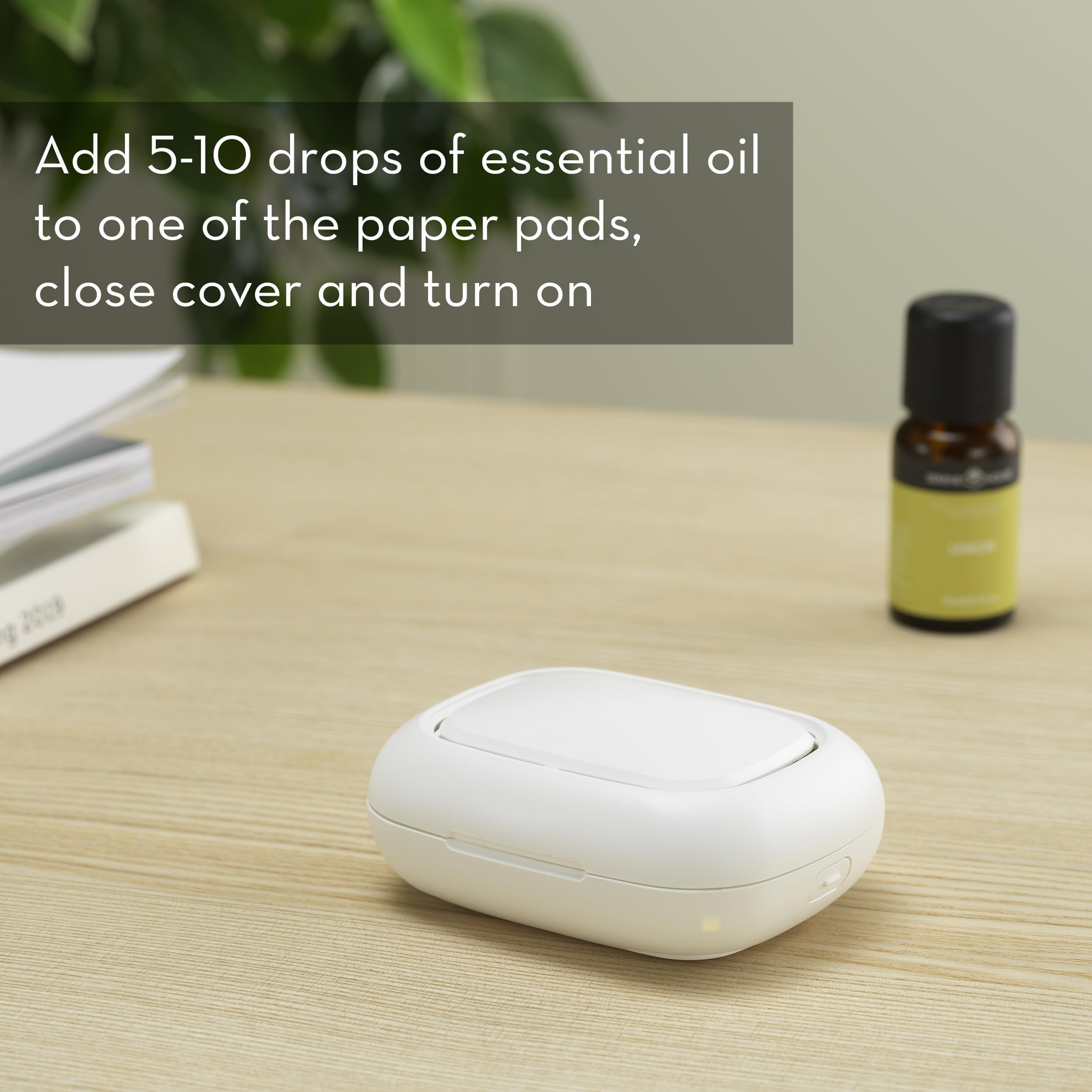 Serene House Pebble: difusor con batería USB recargable para viajes y uso diario.