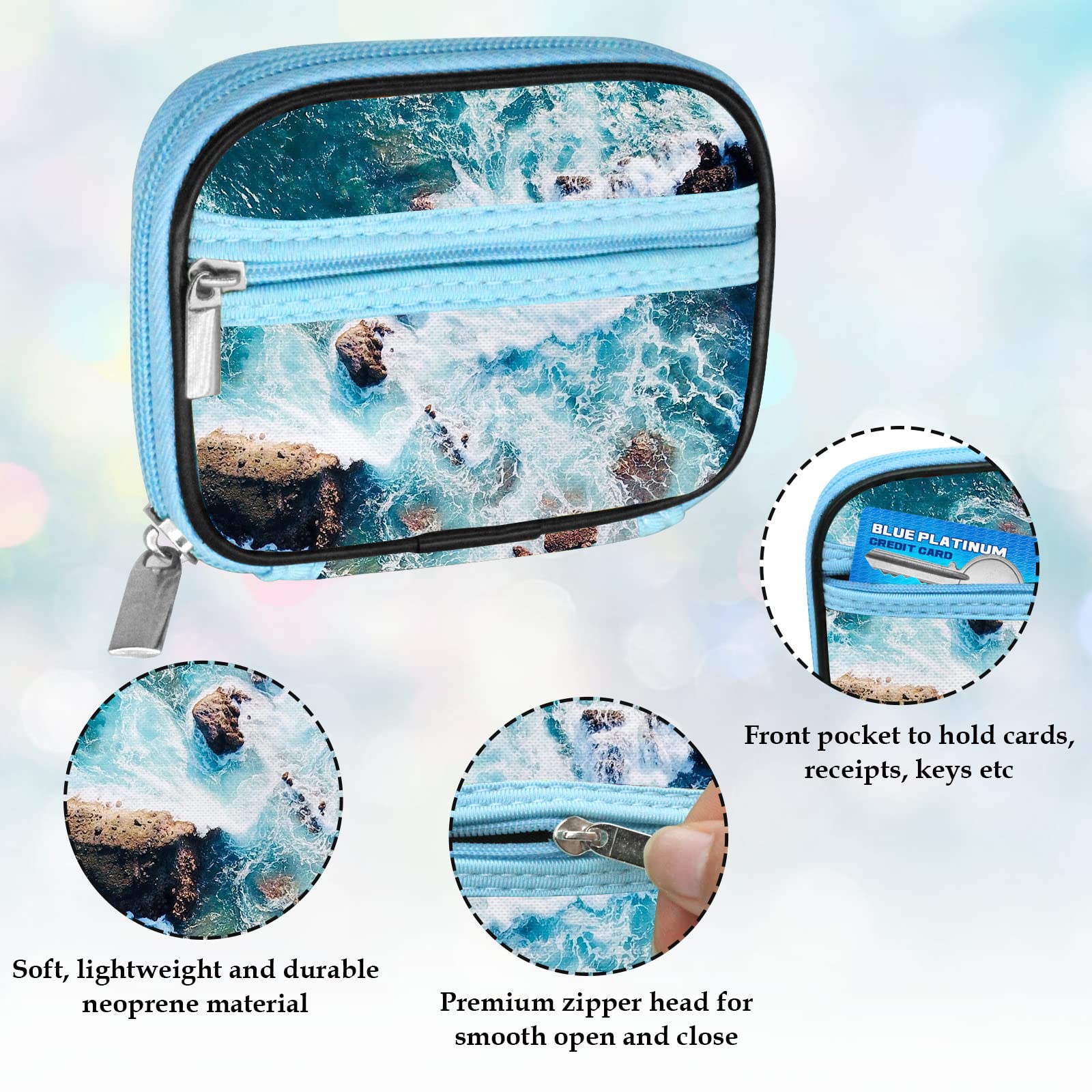 Serfeymi estuche de neopreno suave y resistente para píldoras y accesorios.