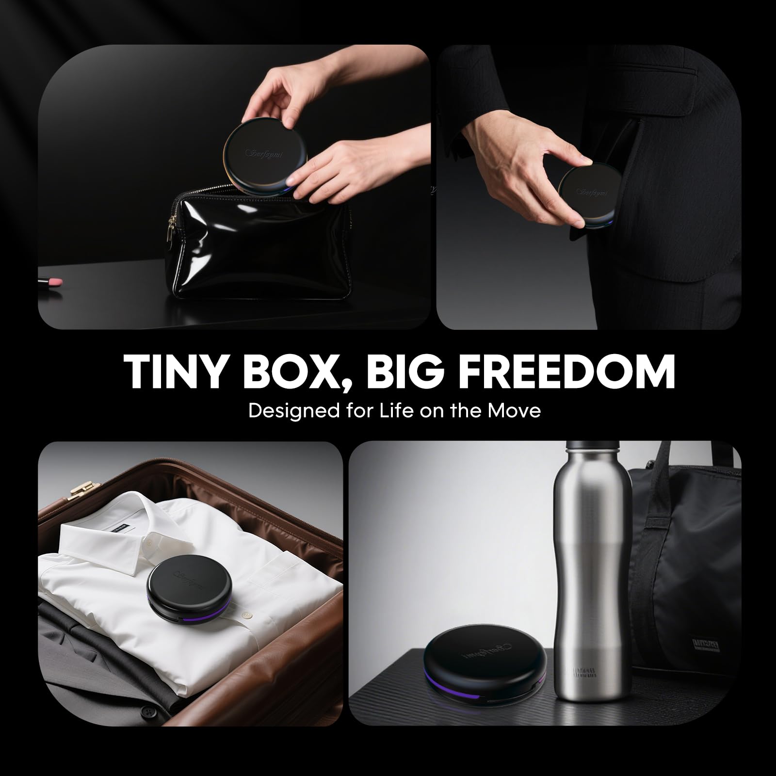 Serfeymi estuche de viaje ligero, peso mínimo, práctico para bolsos y carteras.