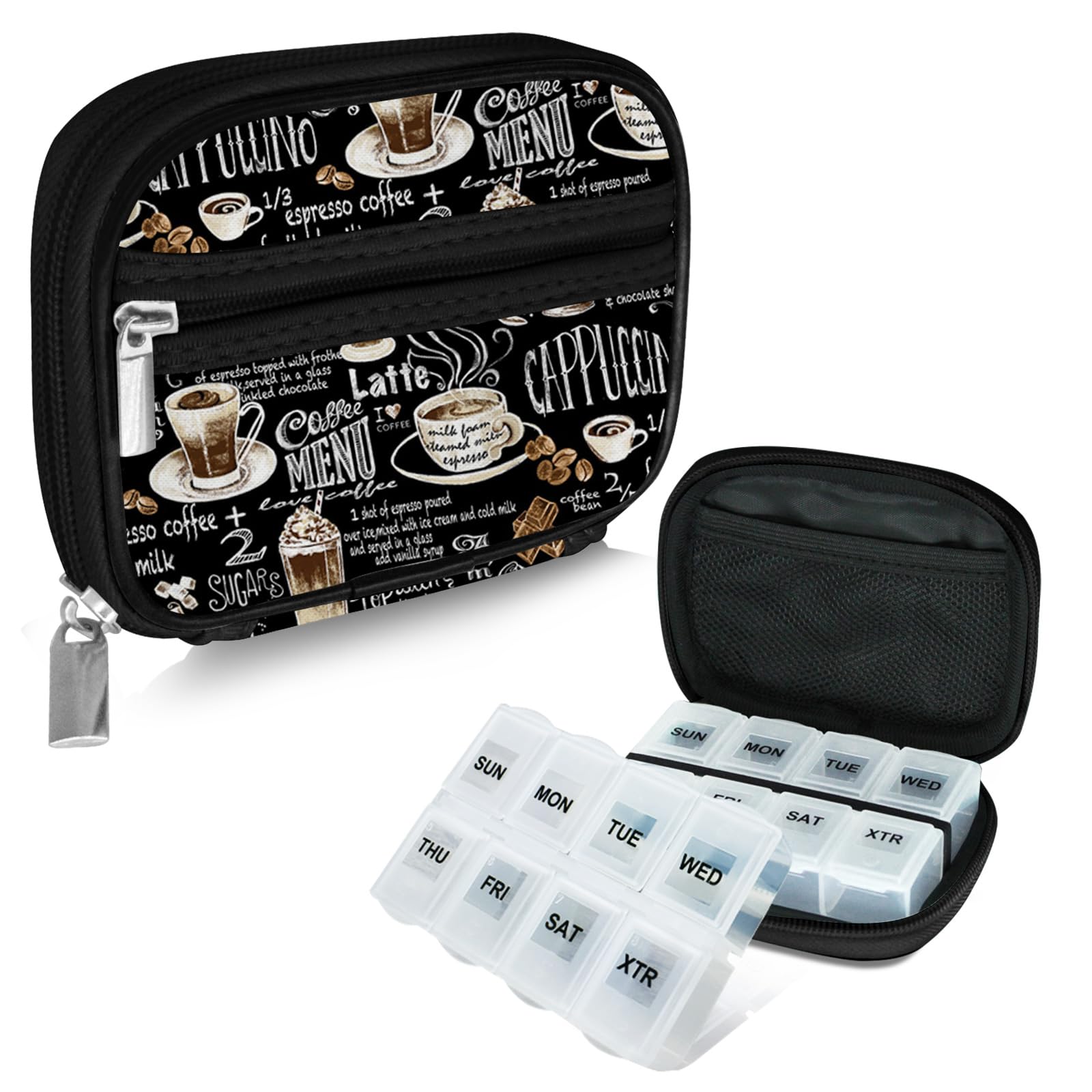 Serfeymi organizador de pastillas para viaje con 8 compartimentos, práctico para la semana.