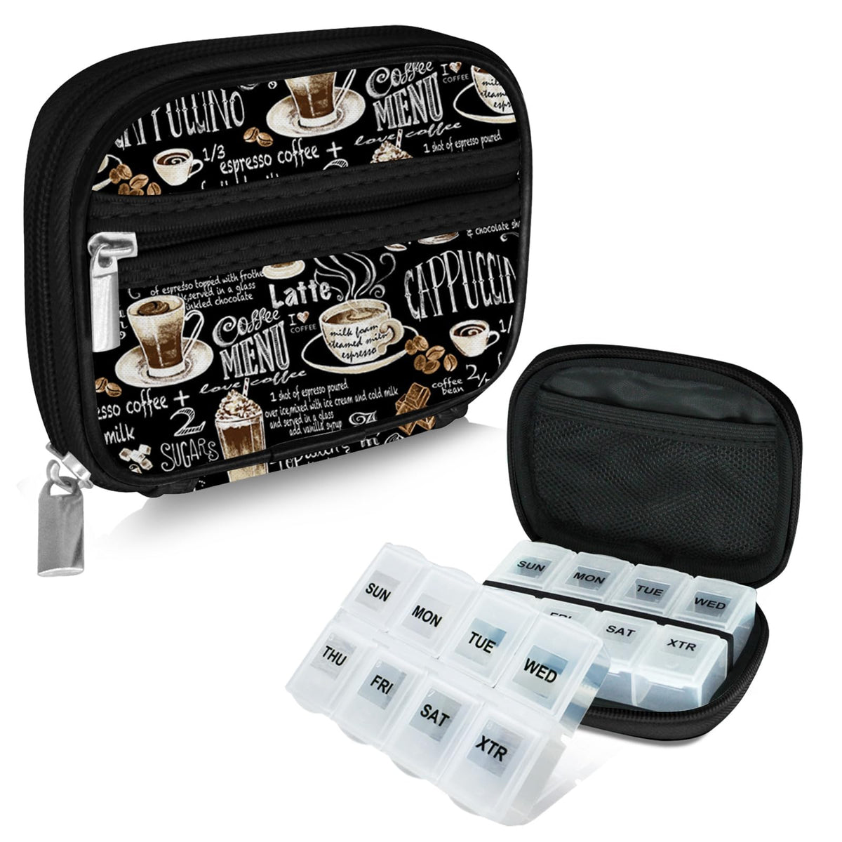Serfeymi organizador de pastillas para viaje con 8 compartimentos, práctico para la semana.