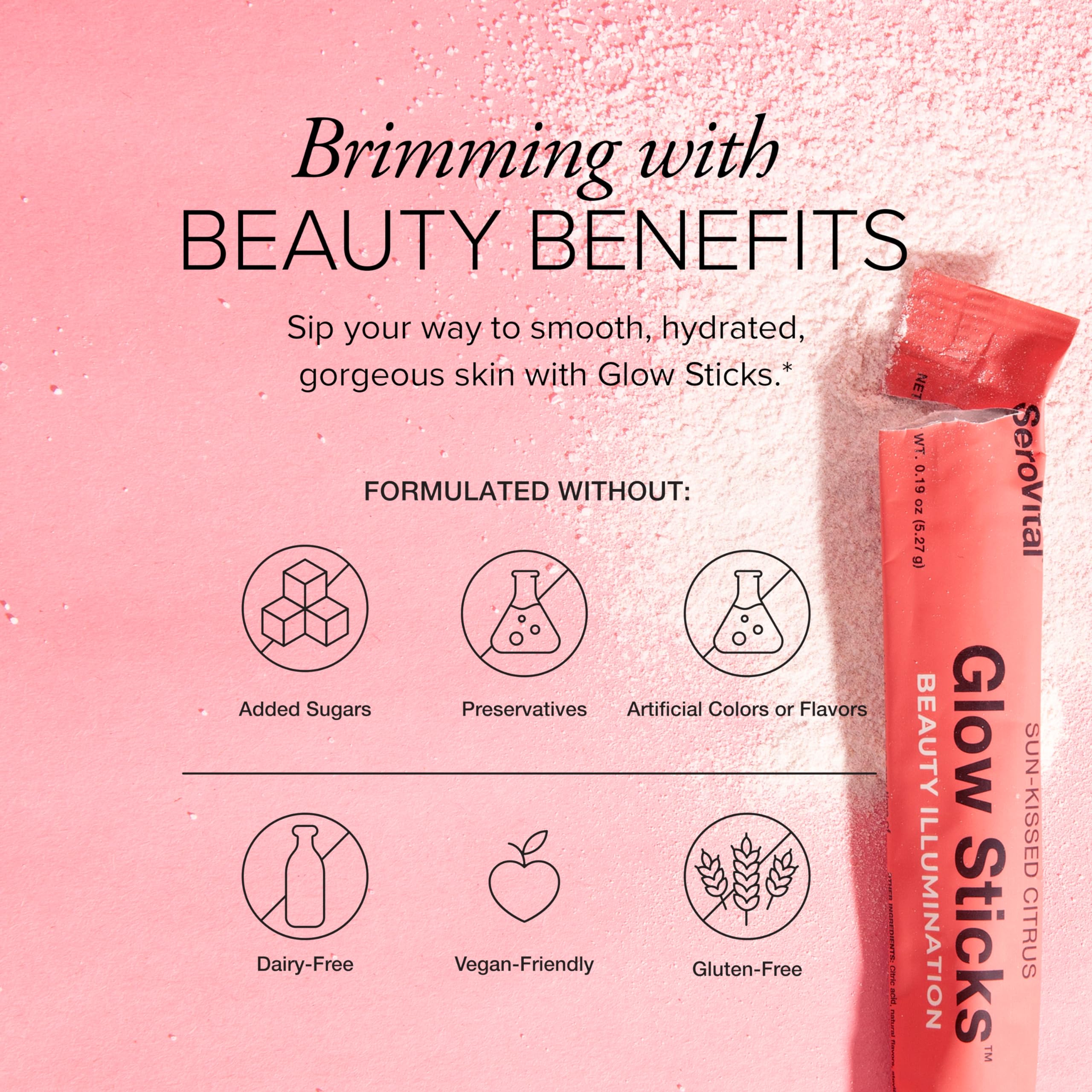 Sabor cítrico solar de Serovital Glow Sticks