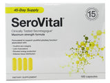 Serovital Renovacion Capsulas, frasco visible, posible aumento de energía y vitalidad diaria.