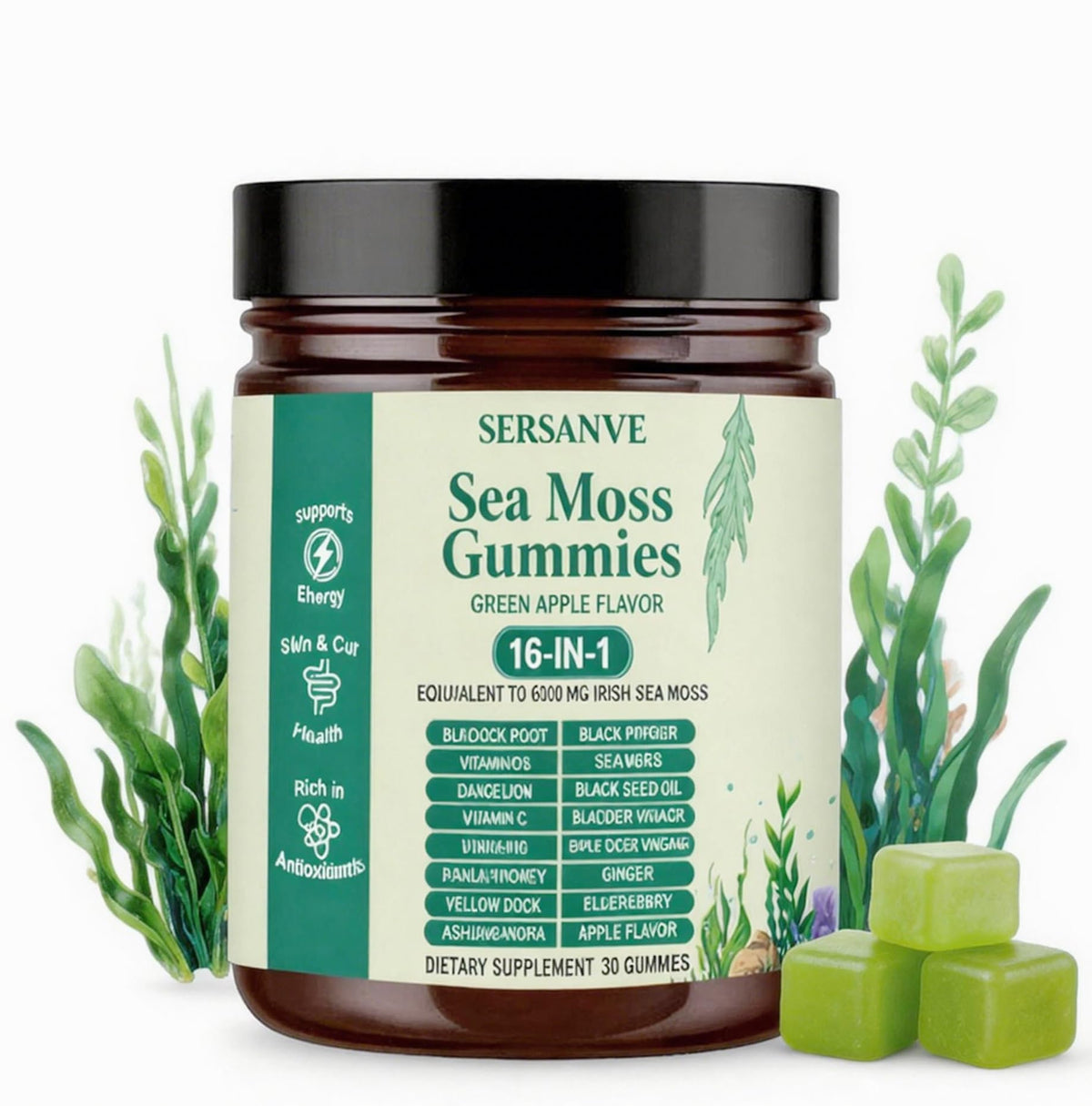 Gominolas SERSANVE de alga marina en paquete para energía diaria