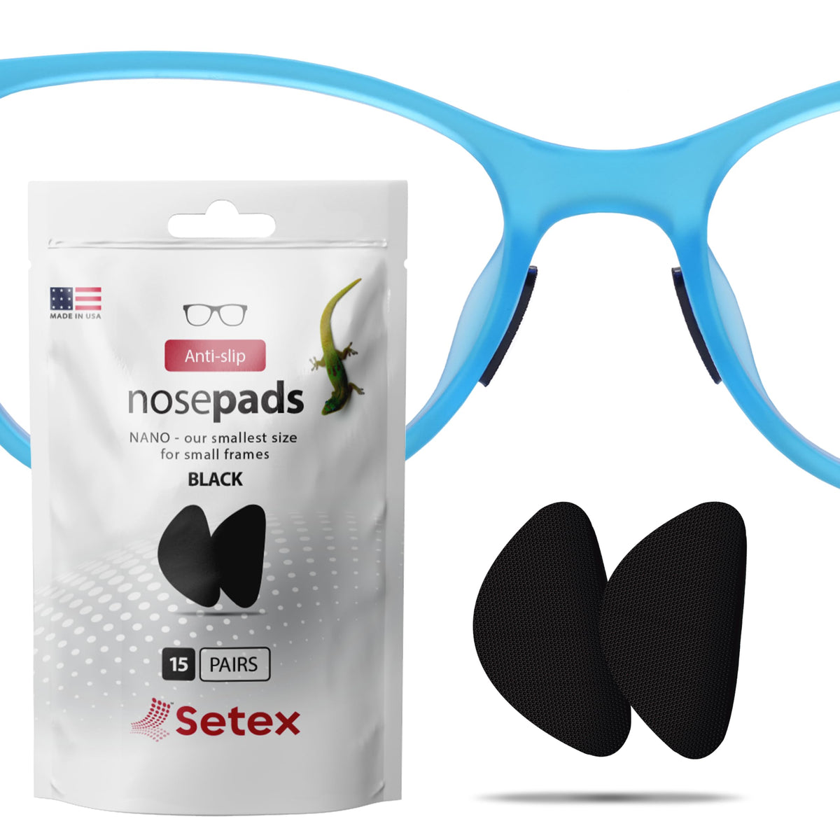 Setex Gecko Grip Nano: almohadillas negras para nariz con gran agarre en condiciones húmedas