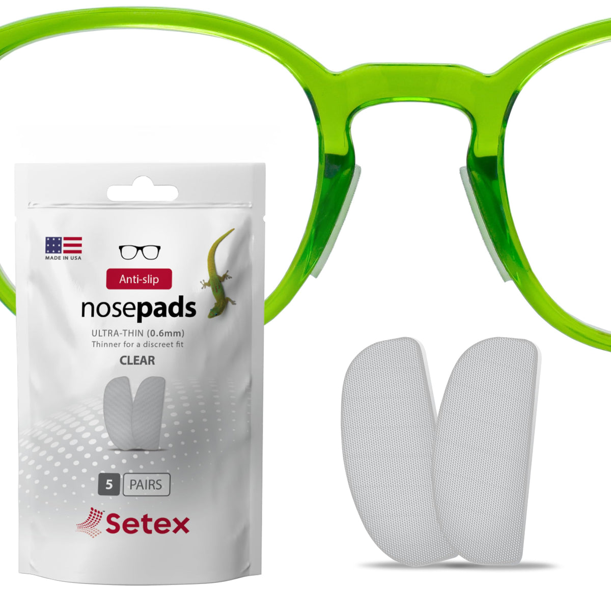 Setex Gecko Grip nariz 0,6 mm transparente: ajuste cómodo y discreto.