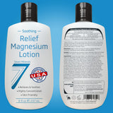 Envase de 8 onzas de Seven Minerals locion magnesium para uso diario.