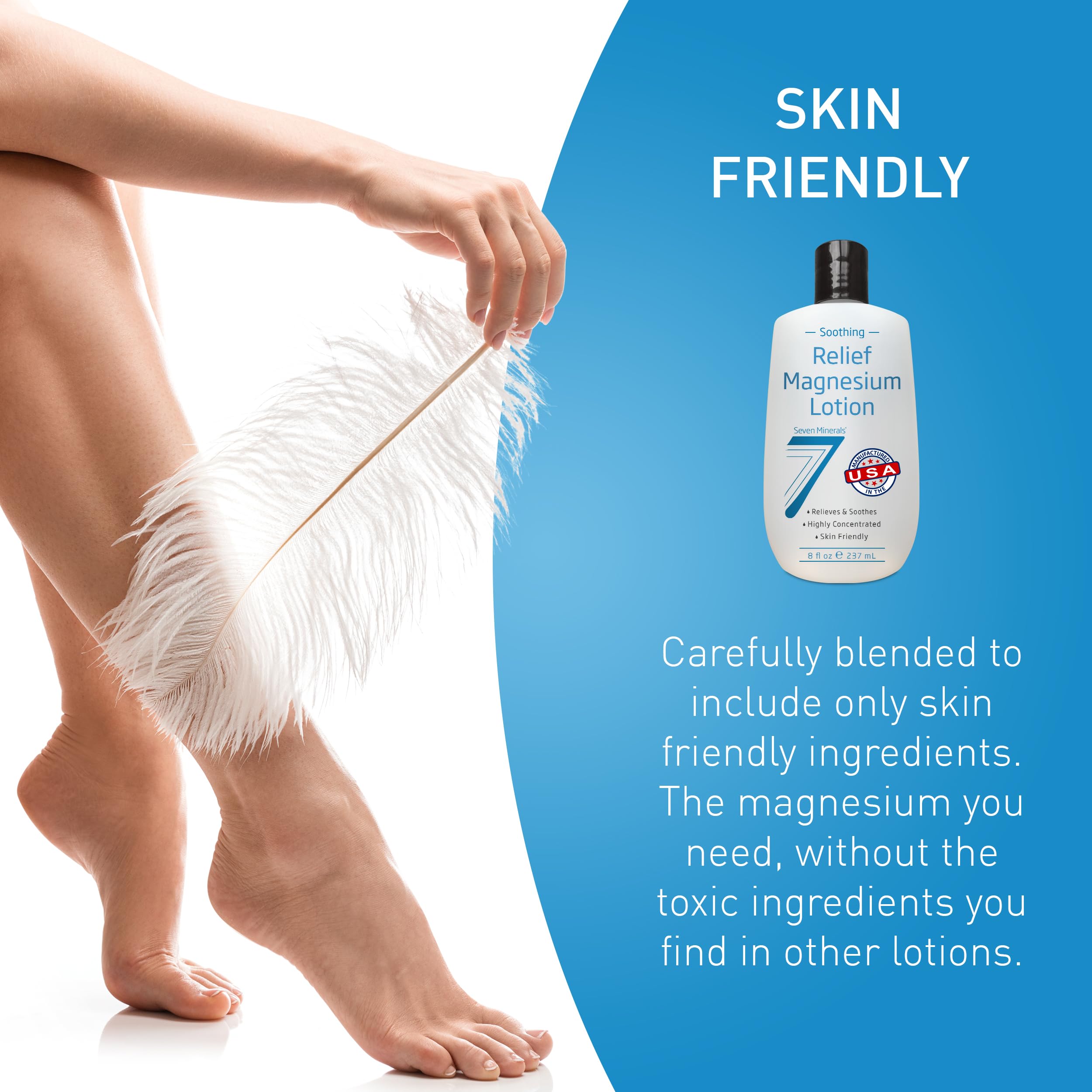 Hidratación profunda con Seven Minerals locion magnesium; piel nutrida durante horas.