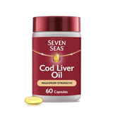 Seven Seas aceite de hígado de bacalao en botella, apoyo Omega-3 para el día a día.