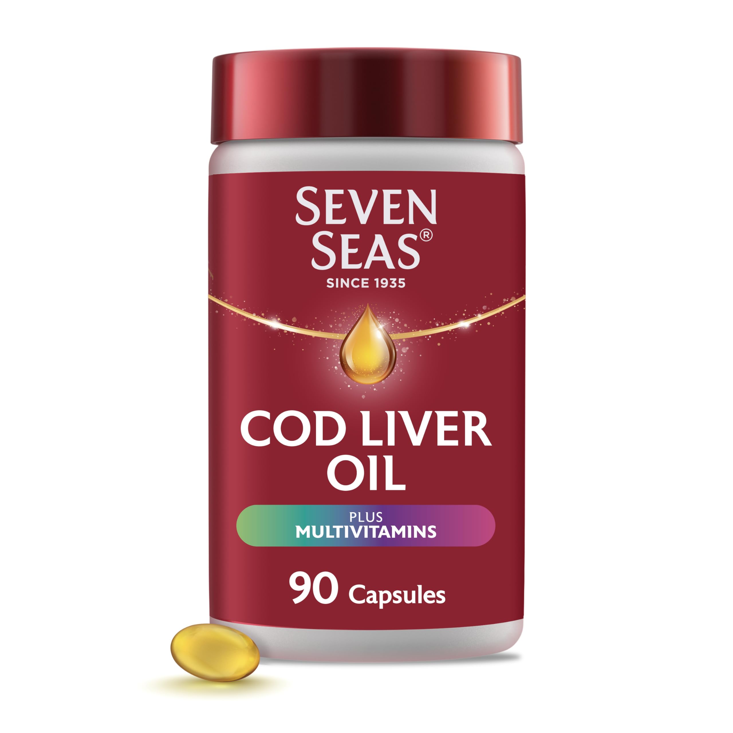 Seven Seas Aceite de hígado de bacalao, botella para rutina diaria.