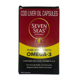 Etiqueta del envase Seven Seas con información nutricional y dosis.