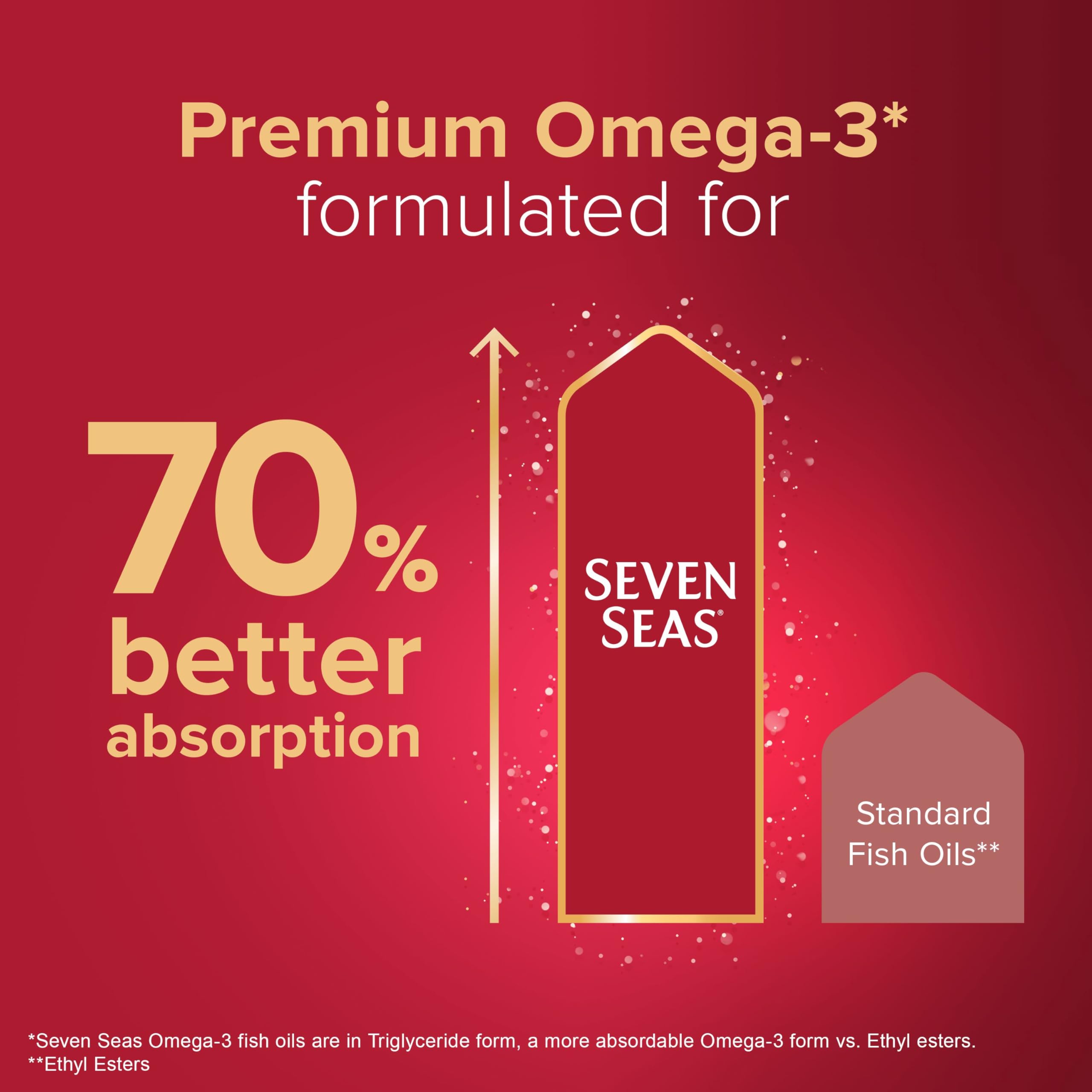 Seven Seas omega-3 en forma trigliceridos, posible mejor absorción.