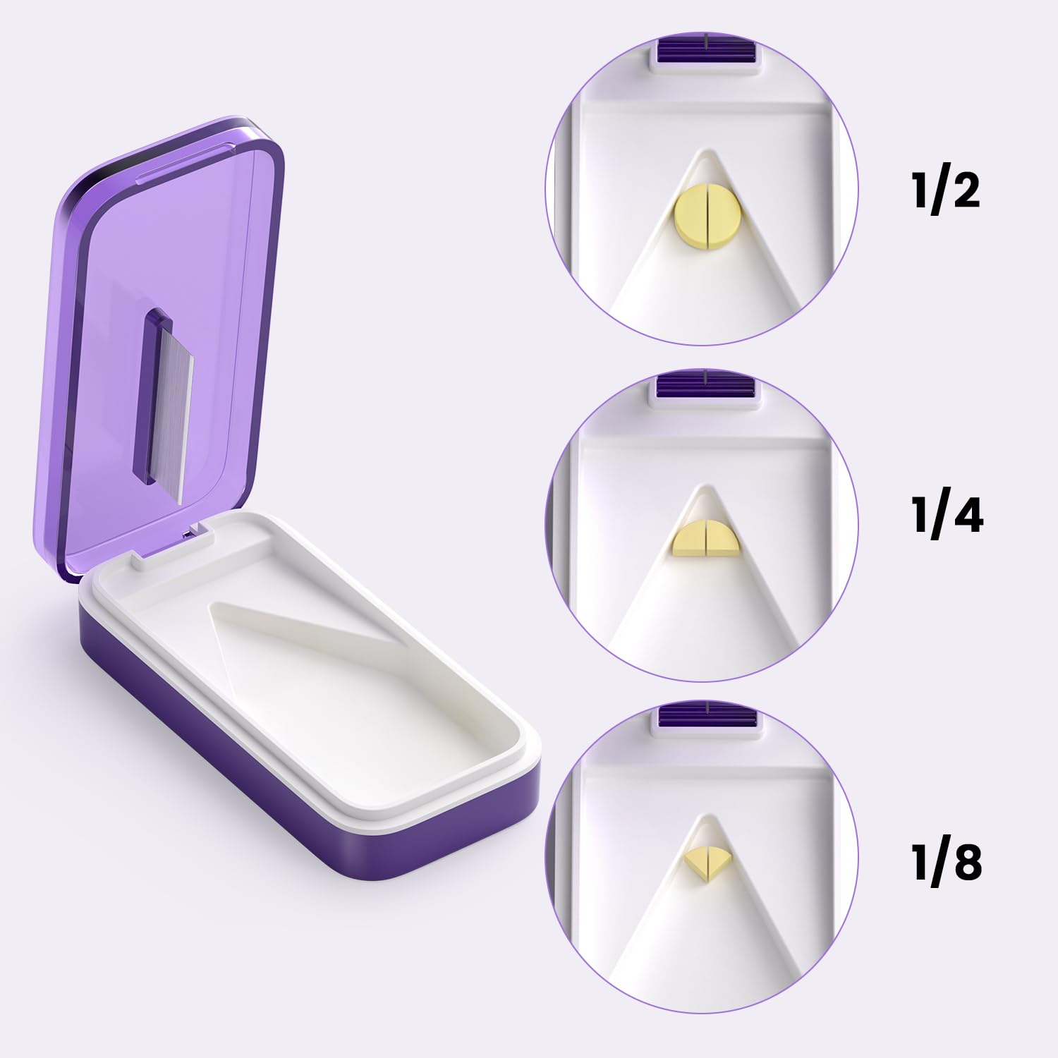SevenYing cortador de pastillas mientras cierra la tapa para un corte uniforme.