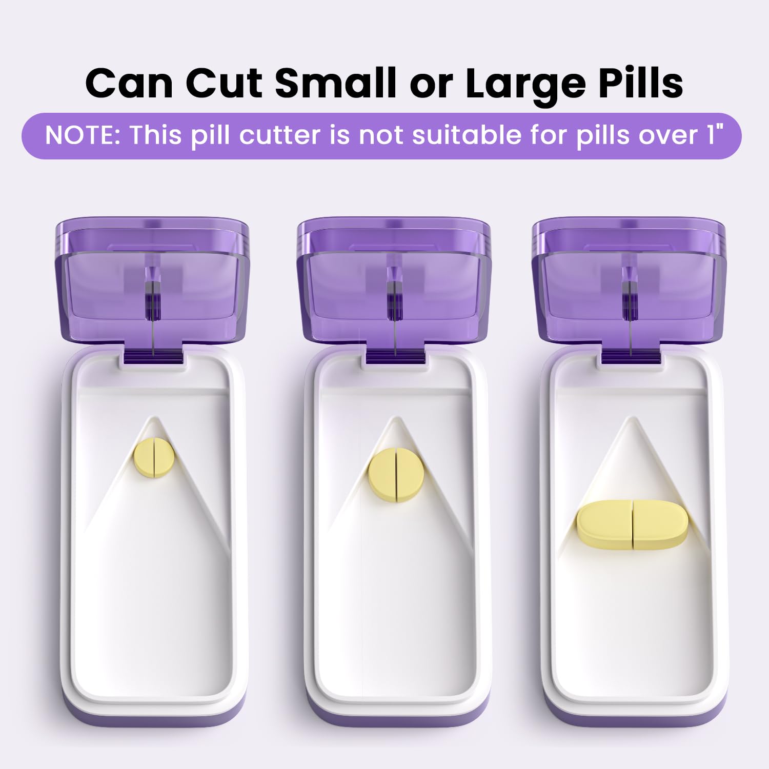 SevenYing cortador de pastillas con corte preciso para mitades, cuartos u octavos.