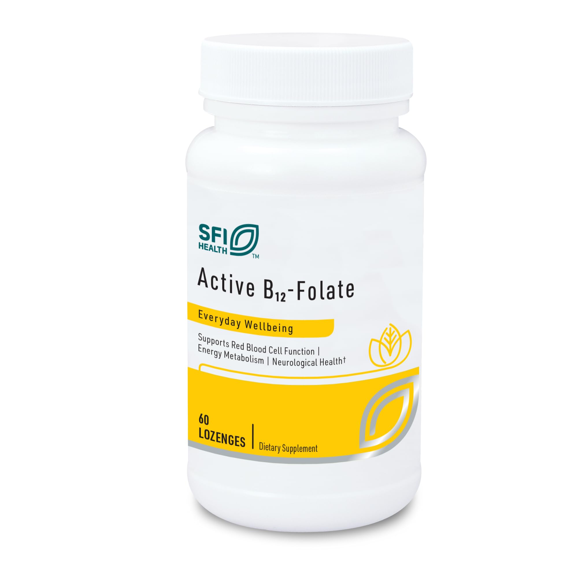 SFI Health Active B12 Folato: tableta disoluble bajo la lengua para absorción rápida.