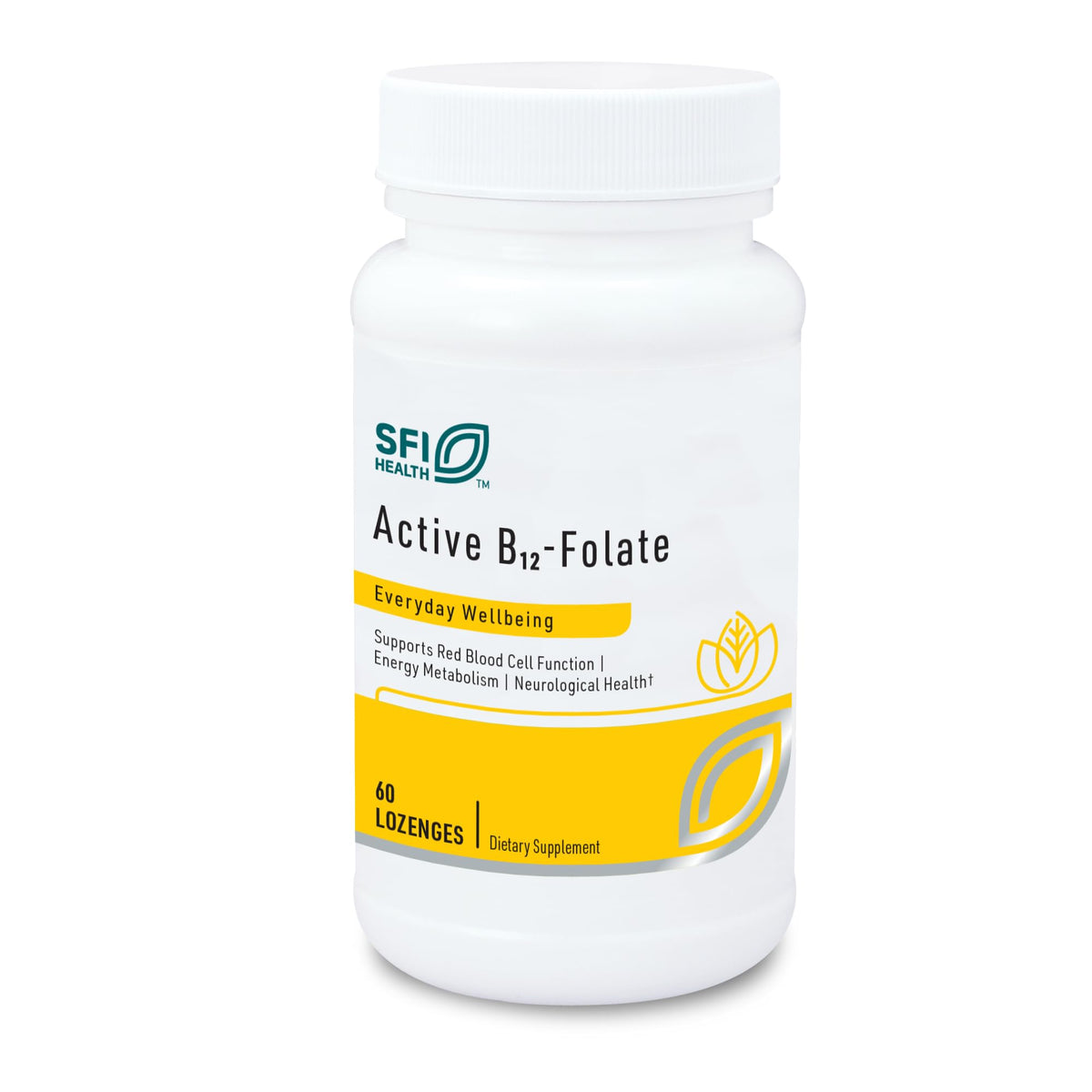 SFI Health Active B12 Folato: tableta disoluble bajo la lengua para absorción rápida.